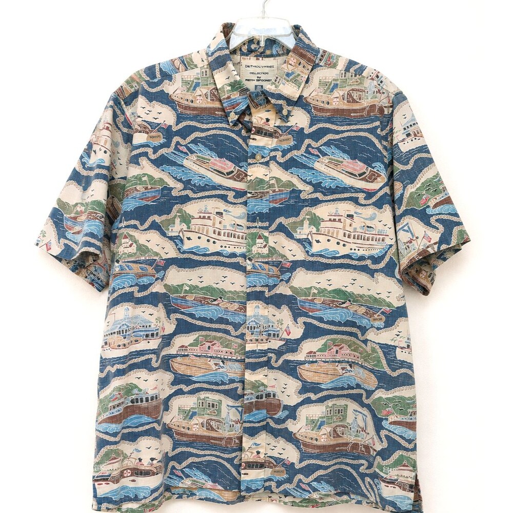 Detrich Varez Collection Reyn Spooner Nautical Boats Harbor Sz XL Shirt